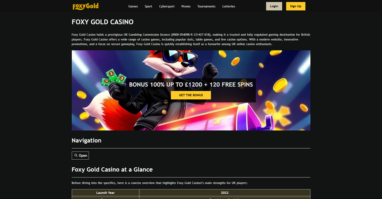 FoxyGold Casino - Avis Complet 2026 Casino
